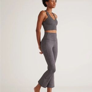 Quince Heather Charcoal Ultra-Soft Cropped Bootcut Pants & V-Neck Cropped Tank